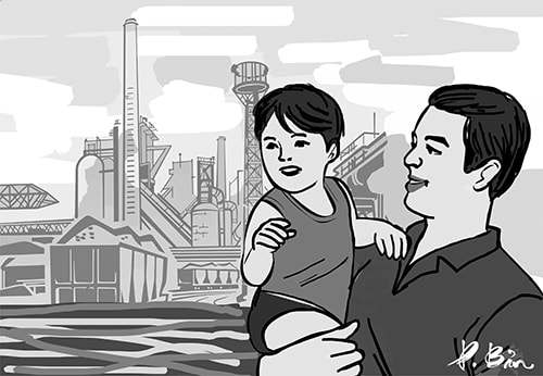 Ống khói bên sông